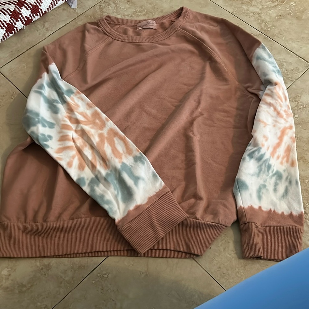 🩶🤍🎀Universal Thread Tie-dye Sleeves Sweatshirt